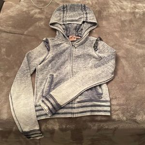 Juicy couture zip up hoodie in washed out light blue color